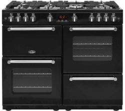 BELLING  Kensington 100G Gas Range Cooker - Black & Chrome